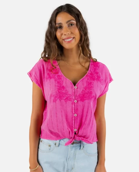Women Rip Curl Shirts & Tops Tiki Embroidered Top
