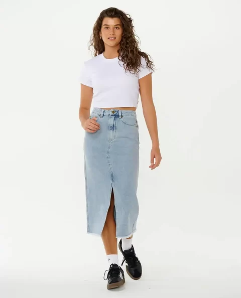 Women Rip Curl Skirts The Search Denim Midi Skirt