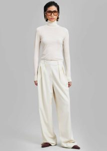 Women Ripley Pleated Trousers - Ivory The Frankie Shop White Bottoms