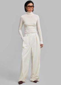 Women Ripley Pleated Trousers - Ivory The Frankie Shop White Bottoms - Image 4