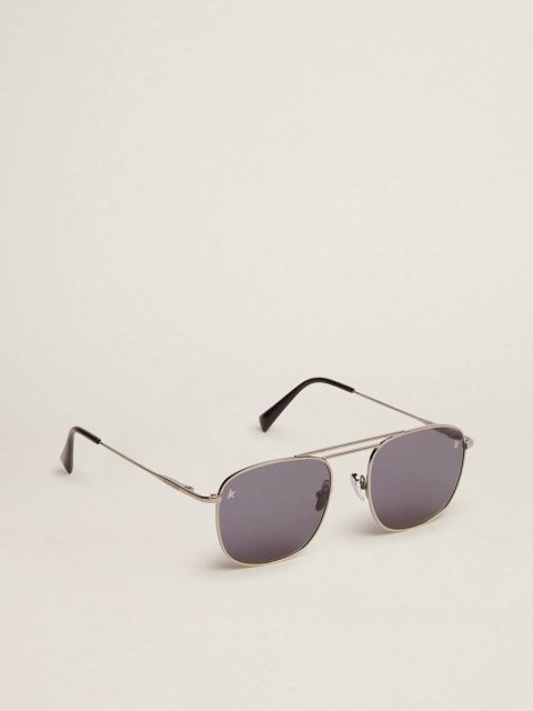 Women Roger Aviator Sunglasses With Black Frame And Black Lenses Golden Goose Black Sunglasses