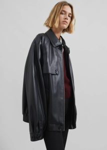 Women Roisin Faux Leather Jacket - Black Black Outerwear The Frankie Shop - Image 2