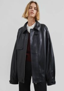 Women Roisin Faux Leather Jacket - Black Black Outerwear The Frankie Shop - Image 3