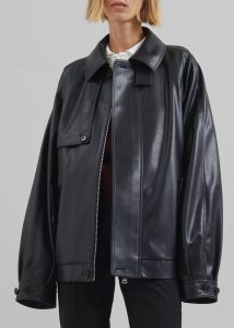 Women Roisin Faux Leather Jacket - Black Black Outerwear The Frankie Shop - Image 4