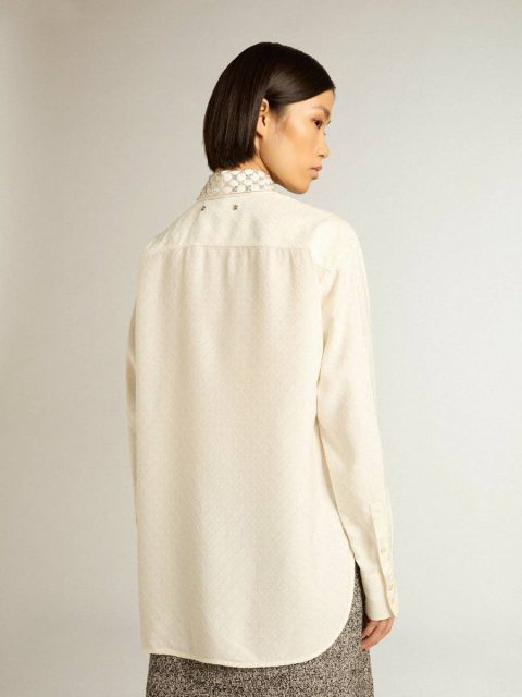 Women Shirts Shirt In Vintage White With Jacquard Design And Embroidery Vintage White Golden Goose - Image 4
