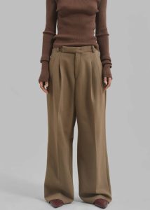 Women Skylar Trousers - Beige Brown The Frankie Shop Bottoms - Image 2