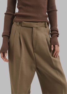 Women Skylar Trousers - Beige Brown The Frankie Shop Bottoms - Image 3