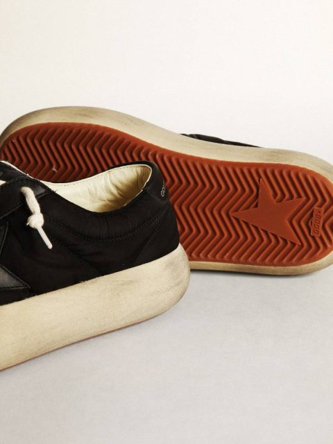 Women Space-Star Space-Star Shoes In Black Nylon With Black Leather Star And Heel Tab Golden Goose - Image 3