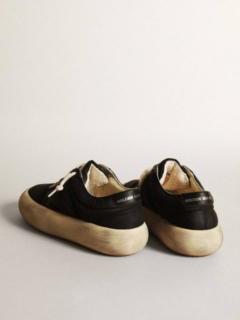 Women Space-Star Space-Star Shoes In Black Nylon With Black Leather Star And Heel Tab Golden Goose - Image 4