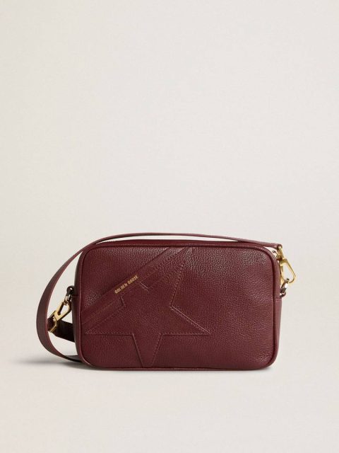 Women Star Bag In Wine-Red Leather With Tone-On-Tone Star Wine Red Crossbody Bags Golden Goose