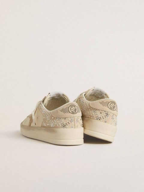 Women Stardan Stardan In Cream-Colored Suede And Leather With Swarovski And A Suede Star Golden Goose - Image 4