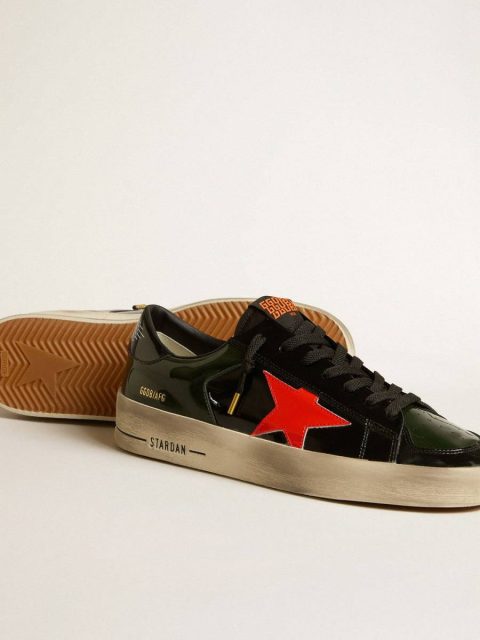 Women Stardan Women's Stardan Lab In Black And Green Patent Leather With Orange Star Golden Goose - Image 3