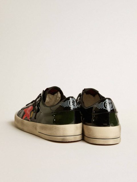Women Stardan Women's Stardan Lab In Black And Green Patent Leather With Orange Star Golden Goose - Image 4