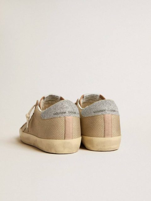 Women Super-Star Golden Goose Super-Star Ltd In White Mesh And Pink Nubuck With Swarovski Crystals Heel Tab - Image 5