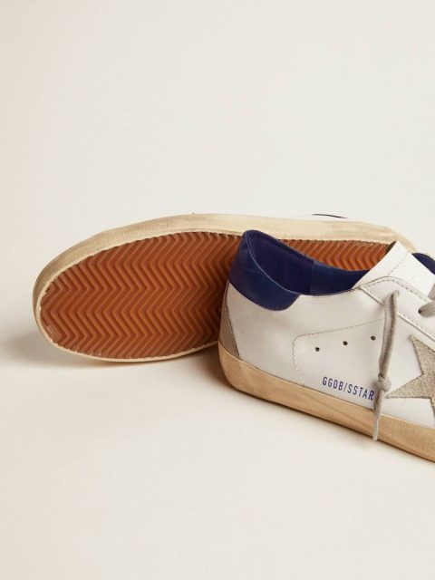 Women Super-Star Women's Super-Star With Suede Star And Blue Heel Tab Golden Goose - Image 3