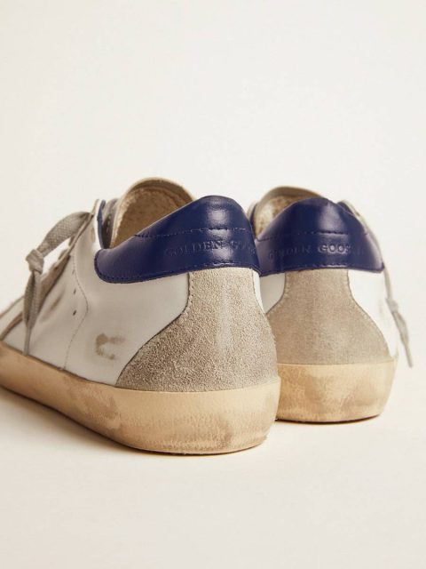 Women Super-Star Women's Super-Star With Suede Star And Blue Heel Tab Golden Goose - Image 4