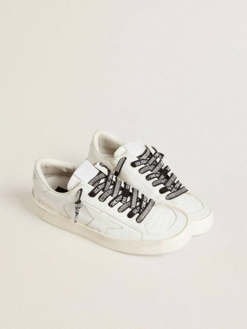 Women Swarovski Laces With Contrasting White Logo Black Golden Goose Laces - Image 3