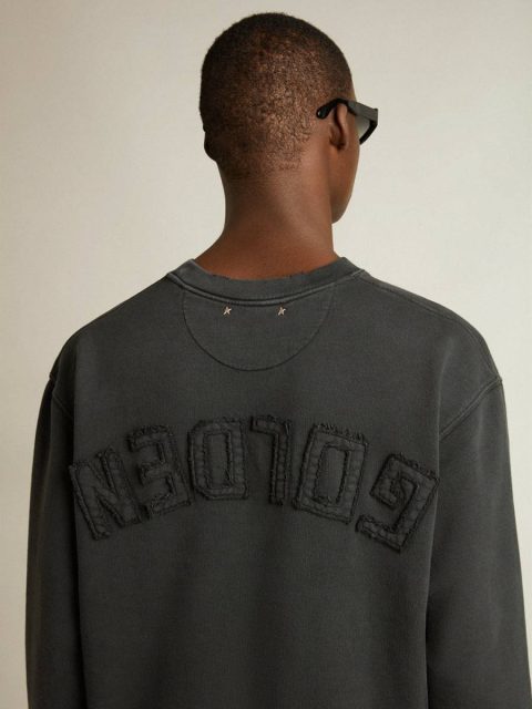 Women Sweatshirt In Washed Black With Reverse Logo On The Back - Jersey Capsule Golden Goose Sweatshirts Washed Black - Image 5