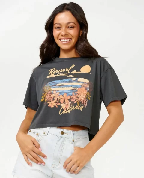 Women Tees & Tanks Wave Gliders Crop Tee Rip Curl