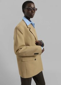 Women The Frankie Shop Beige Hisar Boxy Blazer - Camel Outerwear - Image 4