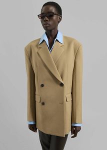 Women The Frankie Shop Beige Hisar Boxy Blazer - Camel Outerwear - Image 5