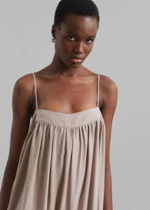 Women The Frankie Shop Beige Jumpsuits Maude Gathered Fluid Jumpsuit - Beige - Image 3