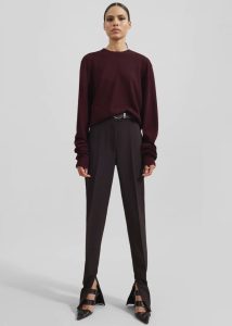 Women The Frankie Shop Belts Ora Leather Belt - Plum/Silver Purple - Image 4