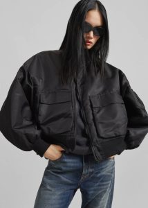 Women The Frankie Shop Black Blenham Bomber Jacket - Black Outerwear - Image 2