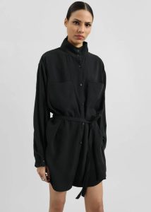 Women The Frankie Shop Black Kilure Shirt Dress - Black Dresses - Image 5