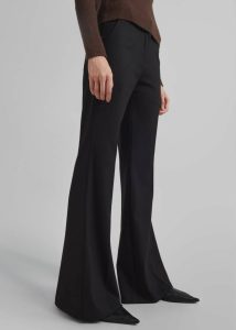 Women The Frankie Shop Black Kinsale Bootcut Pants - Black Bottoms - Image 2