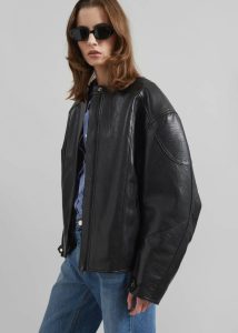 Women The Frankie Shop Black Wismar Faux Leather Jacket - Black Outerwear - Image 2