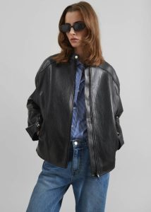 Women The Frankie Shop Black Wismar Faux Leather Jacket - Black Outerwear - Image 4