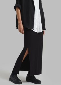 Women The Frankie Shop Bottoms Abigail Side Slit Maxi Skirt - Black Black