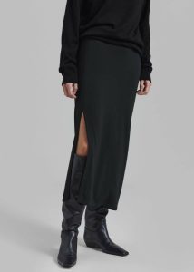 Women The Frankie Shop Bottoms Abigail Side Slit Maxi Skirt - Black Black - Image 5