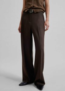 Women The Frankie Shop Bottoms Brown Nisha Pintuck Trousers - Brown - Image 5