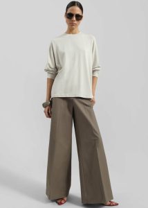 Women The Frankie Shop Bottoms Brown Sienne Flared Trousers - Brown - Image 3