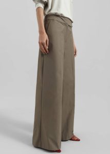 Women The Frankie Shop Bottoms Brown Sienne Flared Trousers - Brown - Image 4