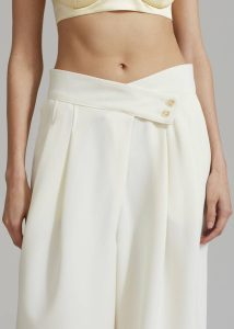 Women The Frankie Shop Bottoms Eloise Trousers - Cream White - Image 2