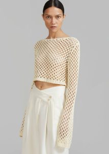 Women The Frankie Shop Bottoms Eloise Trousers - Cream White - Image 5