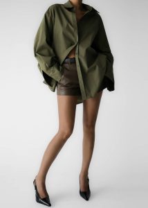 Women The Frankie Shop Bottoms Riga Faux Leather Hot Pants - Brown Brown - Image 2