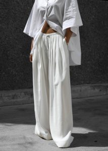 Women The Frankie Shop Bottoms Sloane Wide Leg Trousers - White White - Image 2