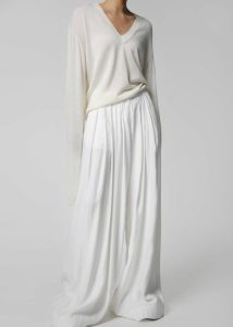 Women The Frankie Shop Bottoms Sloane Wide Leg Trousers - White White - Image 5