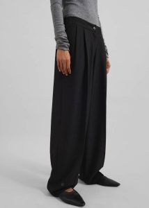Women The Frankie Shop Dina Pleated Trousers - Black Black Bottoms - Image 3
