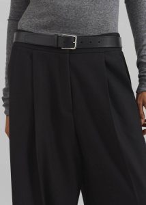 Women The Frankie Shop Dina Pleated Trousers - Black Black Bottoms - Image 5