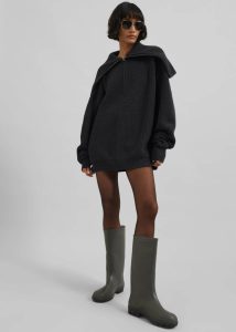 Women The Frankie Shop Grey Knitwear Hazel Oversized Wool Jumper - Dark Grey - Image 3