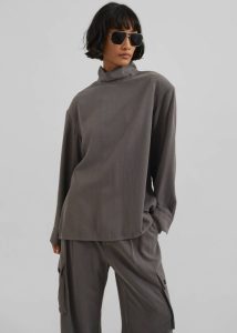 Women The Frankie Shop Grey Nyro Blouse - Charcoal Tops