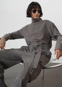 Women The Frankie Shop Grey Nyro Blouse - Charcoal Tops - Image 3