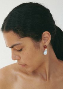 Women The Frankie Shop Jewelry Blue Completedworks Bio-Resin Red Lace Agate Earrings - Blue/Red