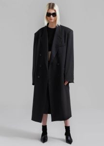 Women The Frankie Shop London Double Breasted Coat - Black Black Outerwear - Image 2