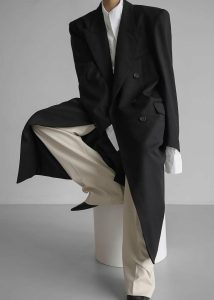 Women The Frankie Shop London Double Breasted Coat - Black Black Outerwear